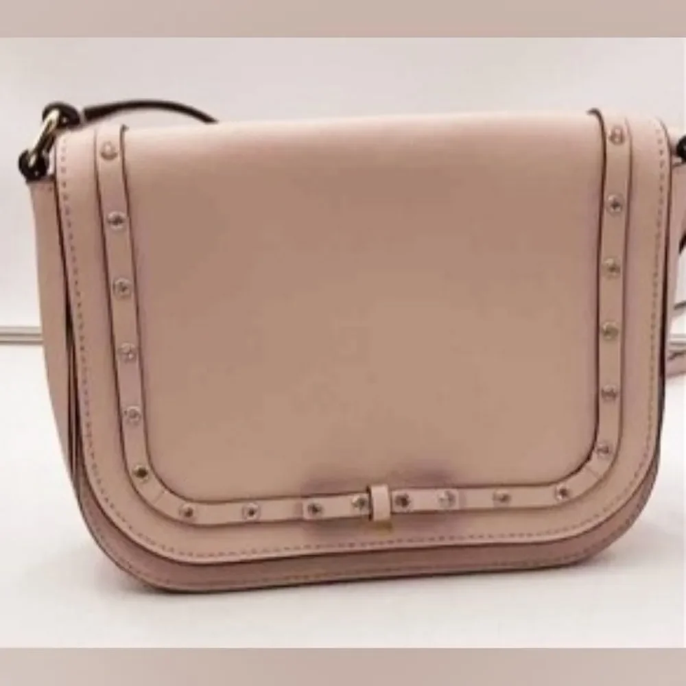 Kate Spade Designer Pink Studded Laurel way Bow Ribbon jewel Crossbody Bag Purse